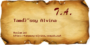 Tamássy Alvina névjegykártya